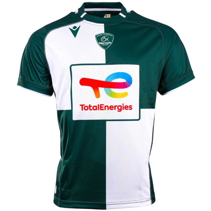 Maillot rugby Section Paloise vert blanc Macron domicile 2026