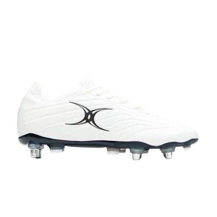 Chaussures rugby Icon X 6S blanche crampons hybrides  - Gilbert