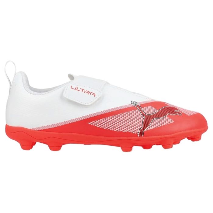 Crampon rugby enfant PUMA ULTRA 7 rouge noir blanc vue latérale