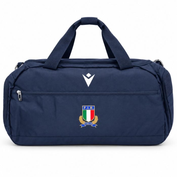 Sac sport rugby Italie bleu marine Macron logo FIR brodé
