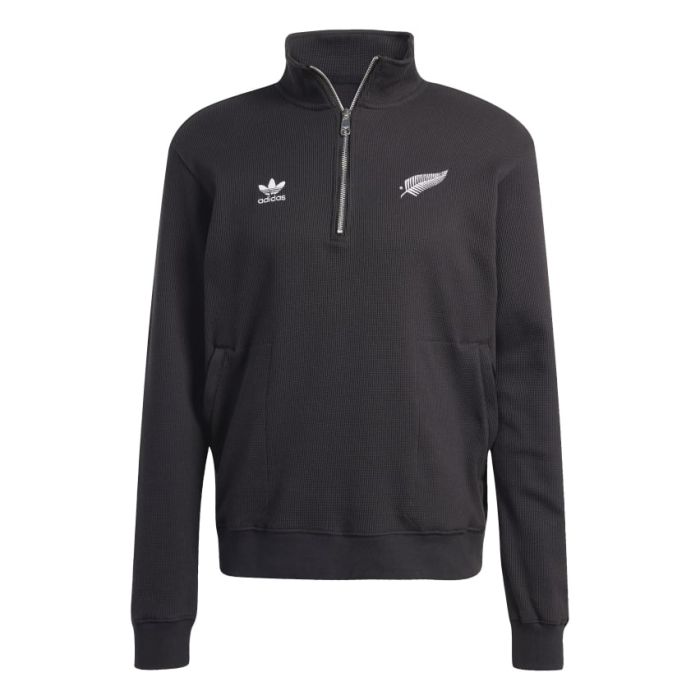 Sweat 1/2 Zip Rugby Noir All Blacks Original - Adidas