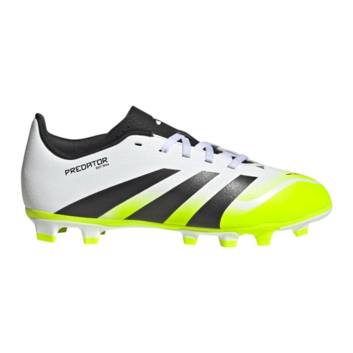 Chaussures Rugby Enfant Predator Club FG/MG Crampons Moulés Terrain Sec Noir/Blanc/Fluo - Adidas