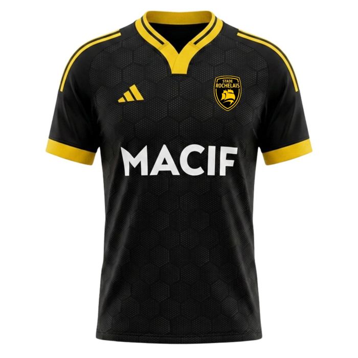 Maillot rugby Stade Rochelais noir jaune domicile Adidas 2026