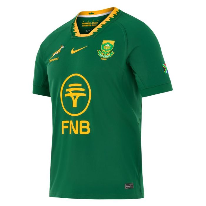 Maillot Nike Springboks 2026 polyester vert Gorge Green détails dorés