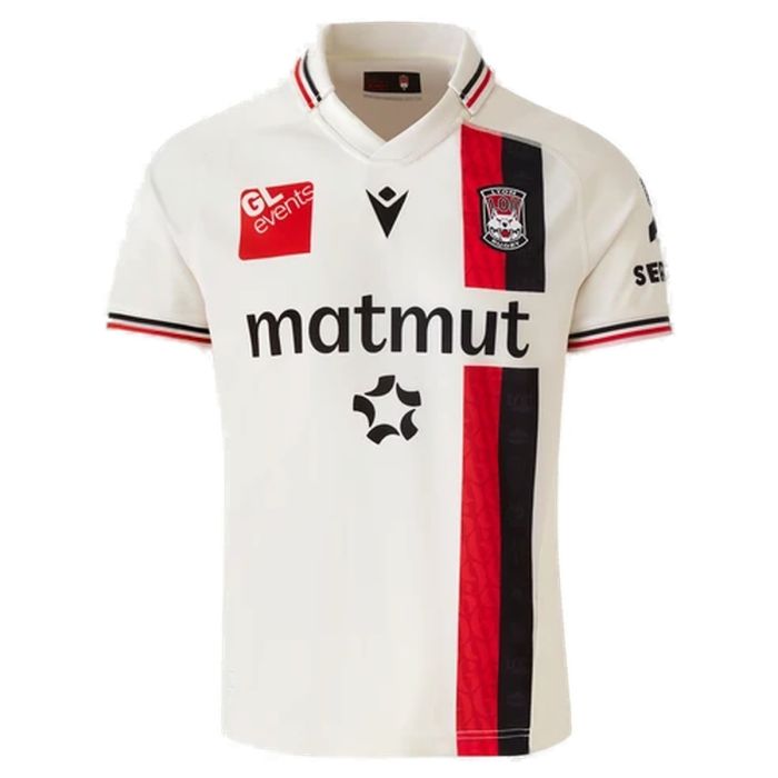 Maillot rugby LOU Third 2026 crème Macron face avant écusson vintage