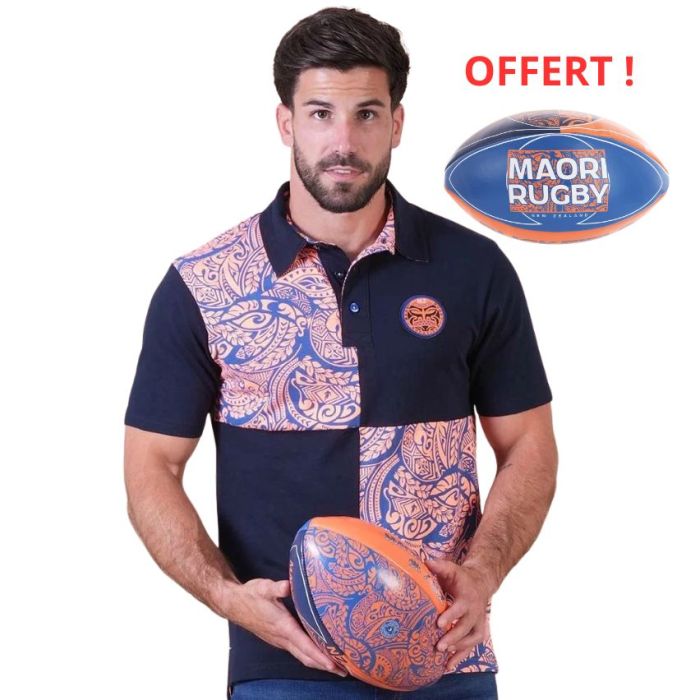 Polo Rugby Maori Rugby Manches Courtes + Ballon Offert - Ruckfield