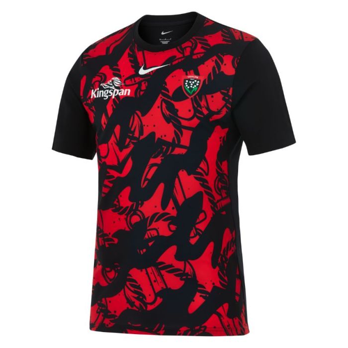 Maillot pre-match RC Toulon Nike 2026 rouge et noir face