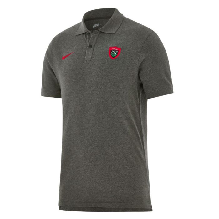 Polo RC Toulon Nike gris chiné coton piqué homme face