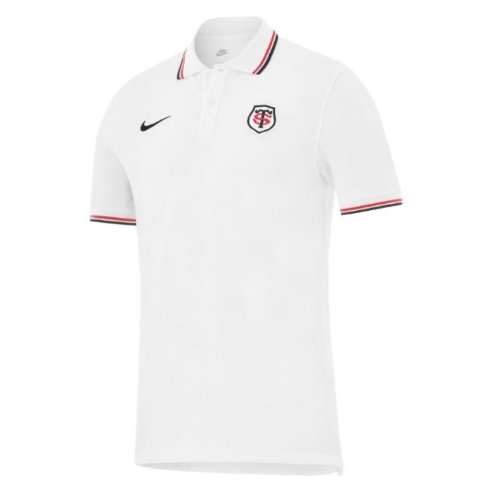 Polo blanc Stade Toulousain Nike 2026 2027 homme vue face