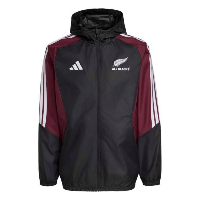 Veste capuche rugby All Blacks Adidas noir vue face 2026