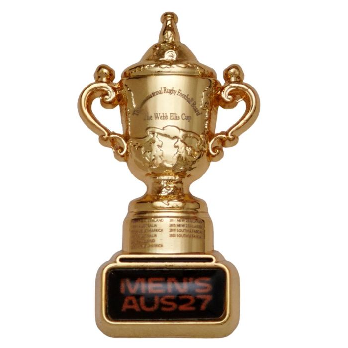 Pin trophée Webb Ellis métal Rugby World Cup 2027
