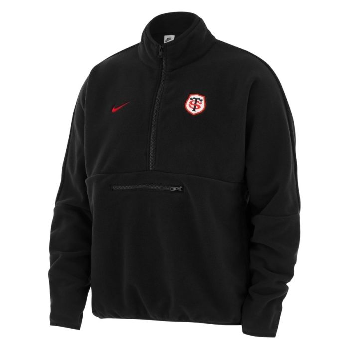 Polaire rugby 1/2 zip Stade Toulousain Nike noire face