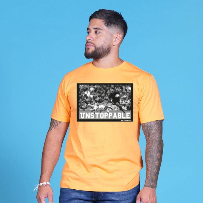 T-shirt Rugby Sérigraphié Jonah Lomu Orange - Ruckfield