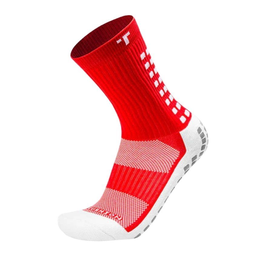 Chaussettes Rugby Anti-dérapantes Mi-mollet Rembourré Rouge