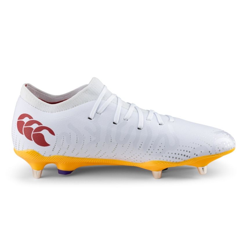 Chaussures Rugby Speed Infinite Pro SG Crampons Hybrides Tout Terrain Jaune Blanc Canterbury