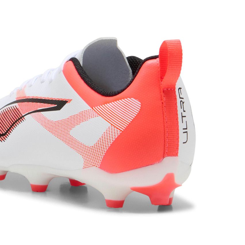 Chaussures Rugby Ultra 5 Play FG/AG Enfant Crampons Moulés Terrain Sec Blanc/Rouge - Puma