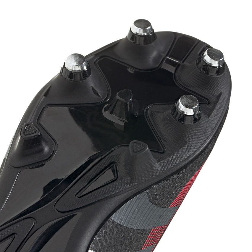 Chaussures Rugby Enfant Predator League SG Hybrides Noir Rouge - Adidas