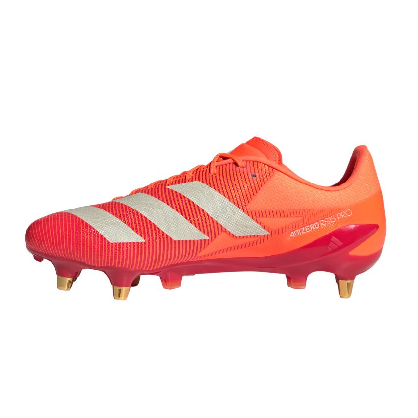 Chaussures Rugby Adizero RS15 Pro SG Crampons Hybrides Tout Terrain Rouge et orange - Adidas