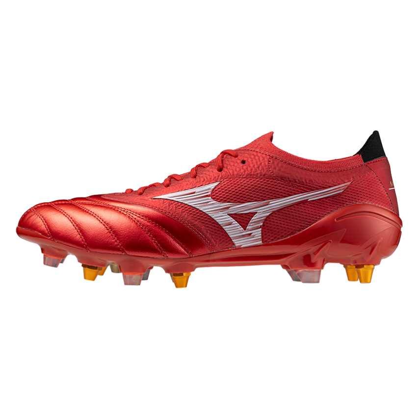 Chaussures rugby MORELIA NEO BETA JAP MIX crampons hybrides rouge - Mizuno