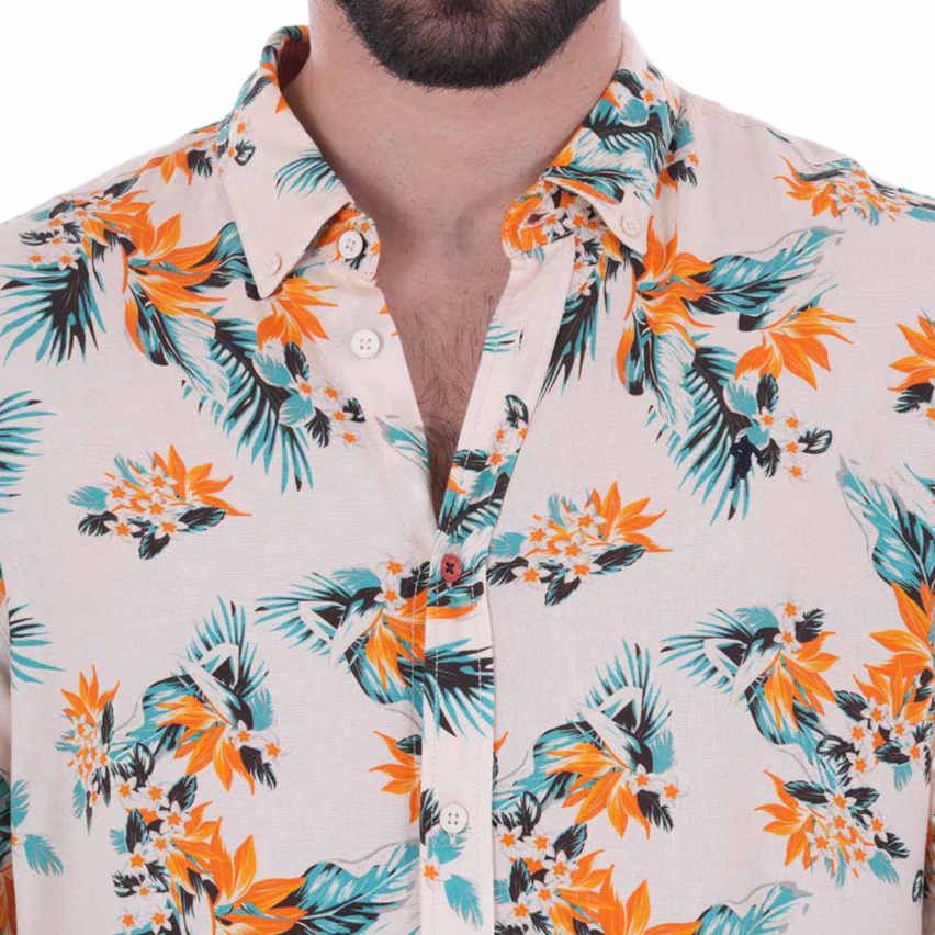 Chemise Rugby Manches Longues Palm Beach blanc cassé - Ruckfield