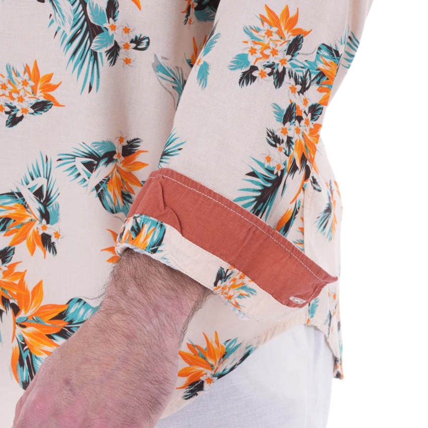 Chemise Rugby Manches Longues Palm Beach blanc cassé - Ruckfield