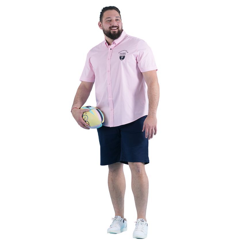 Chemise à manches courtes rose Rugby Club - Ruckfield