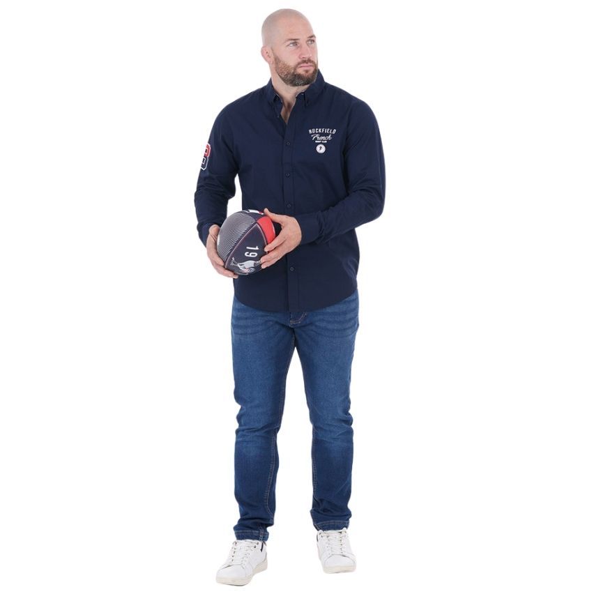 Chemise marine manches longues French Rugby Club - Ruckfield