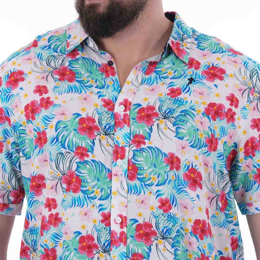 Chemisette Tropical Rugby blanche à imprimé - Ruckfield