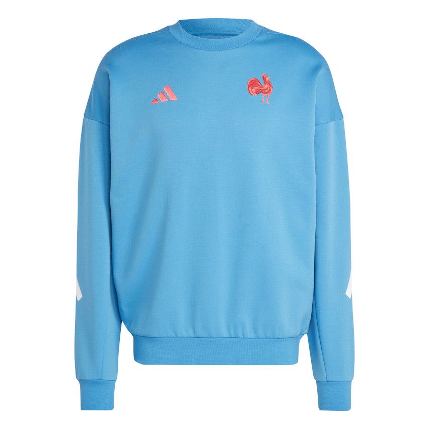 Sweat Rugby France Bleu Ciel 2024 2025 Adidas