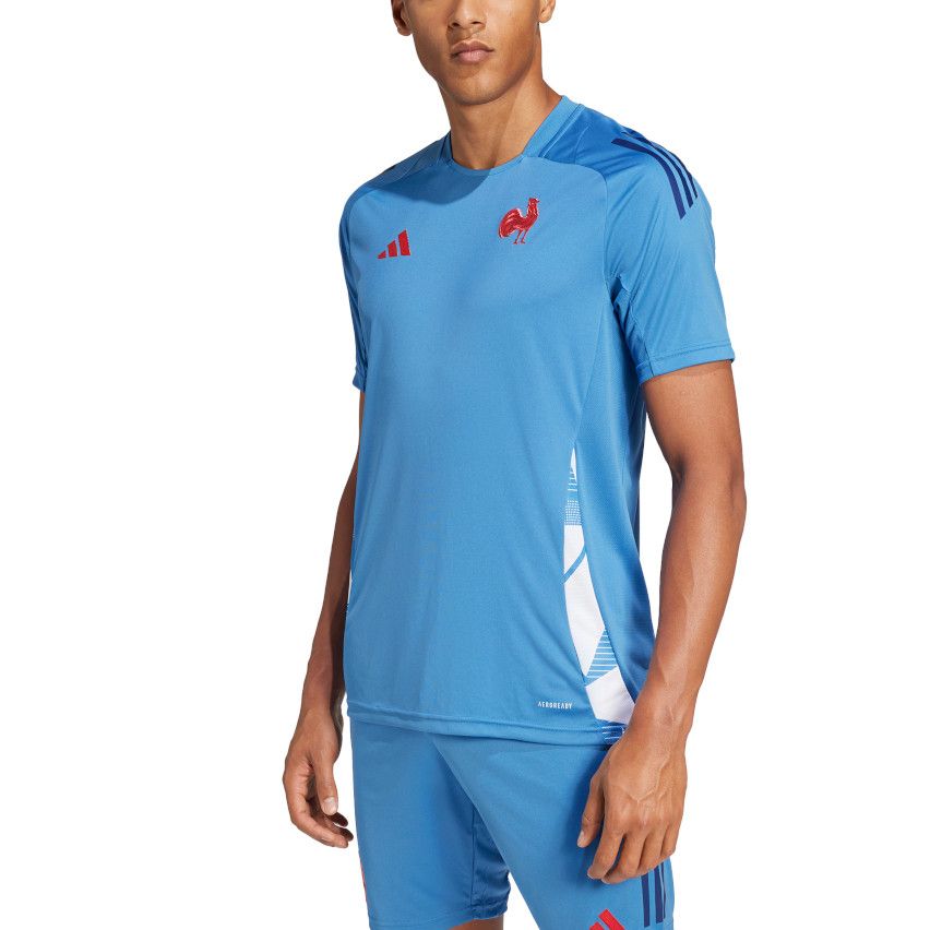 T-Shirt Rugby Performance France Bleu Ciel - Adidas