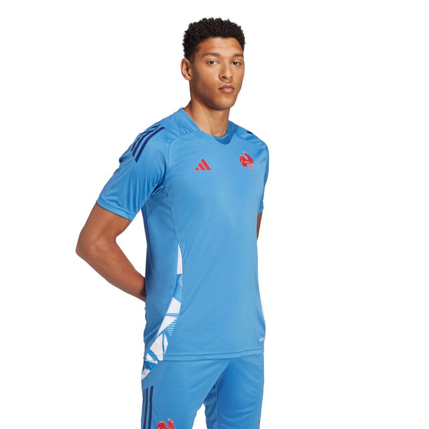 T-Shirt Rugby Performance France Bleu Ciel - Adidas