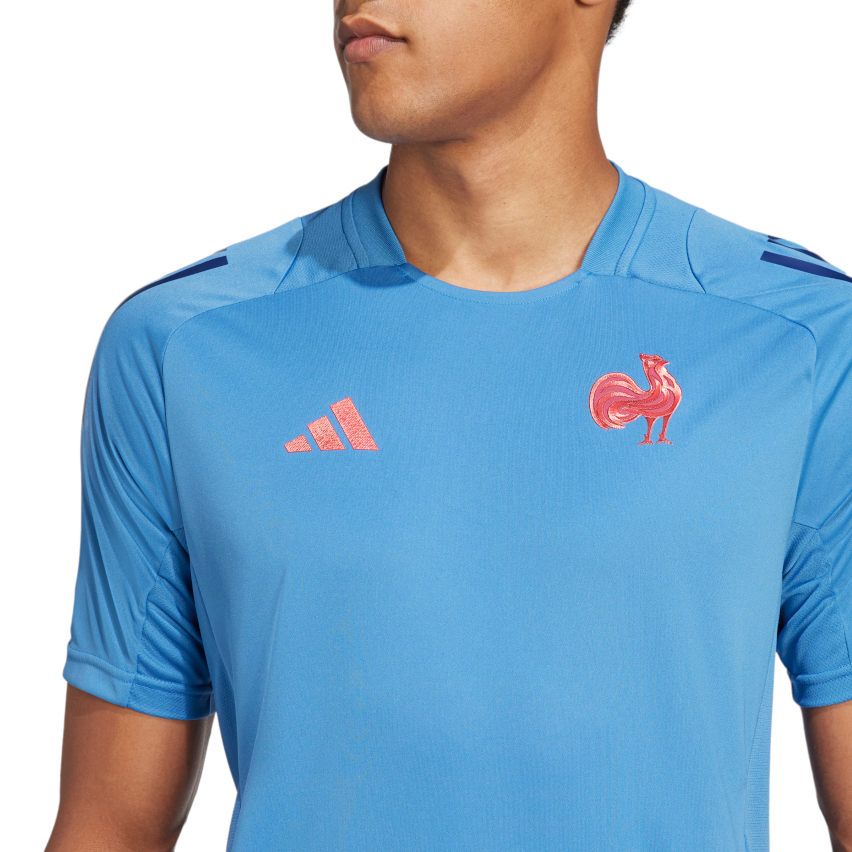 T-Shirt Rugby Performance France Bleu Ciel - Adidas