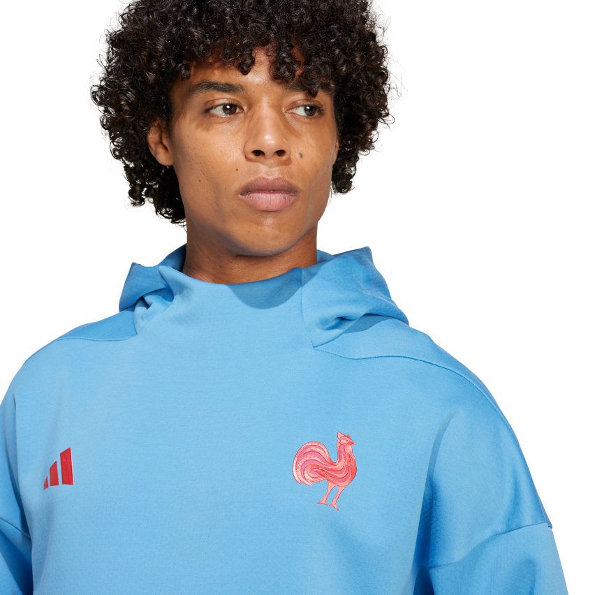 Sweat À Capuche Rugby France Bleu Ciel - Adidas