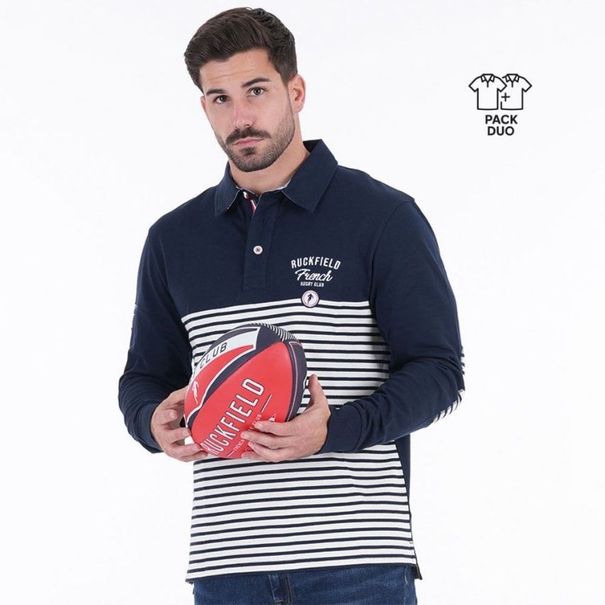 Polo Rugby Homme Pack duo marinière French Rugby Club Ruckfield
