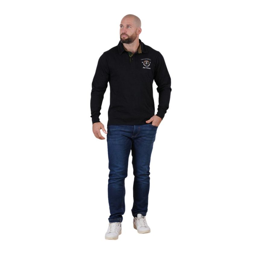 Pack Duo Rugby Polo manches longues noir + Tee-shirt Kaki - Ruckfield