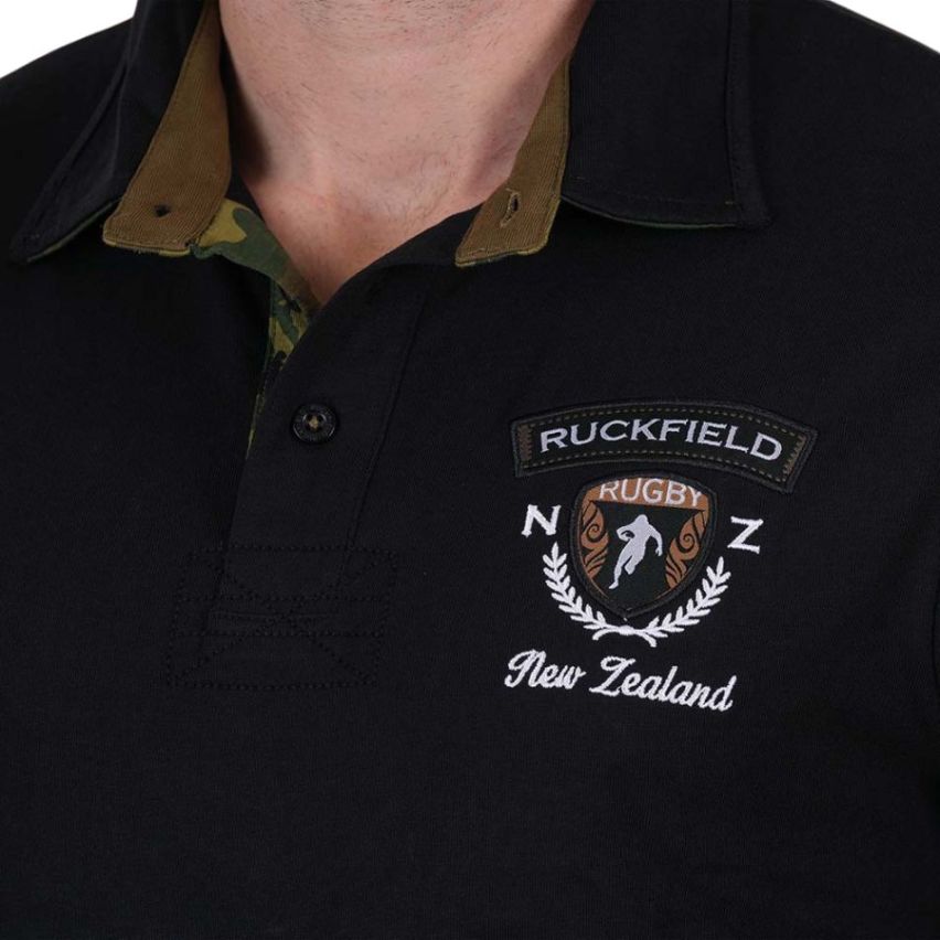 Pack Duo Rugby Polo manches longues noir + Tee-shirt Kaki - Ruckfield