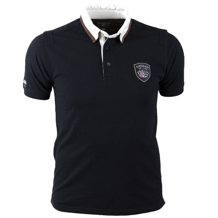 Polo Rugby Homme Manches Courtes Barbarians Noir - Blacks Legend
