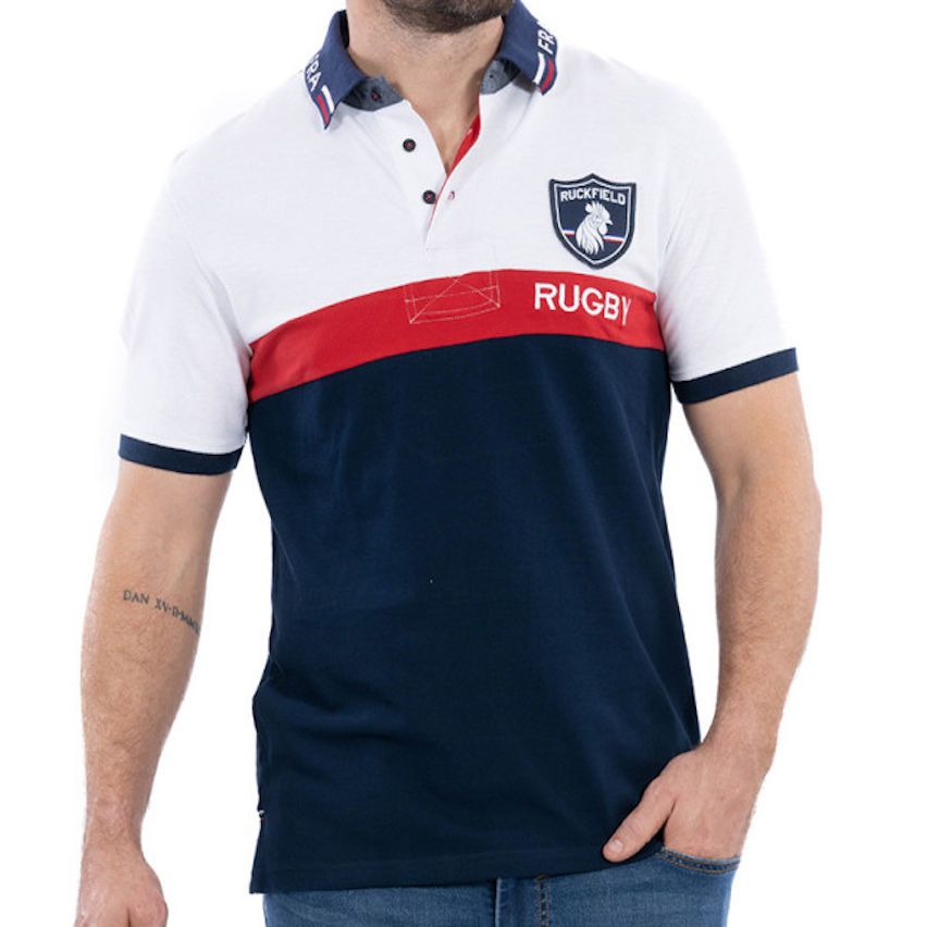 Polo Rugby Manches Courtes France Bleu Marine - Ruckfield