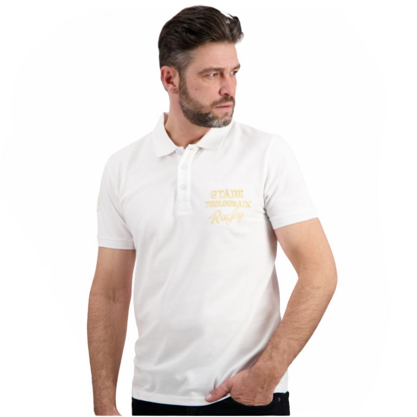 Polo Rugby Times Manches courtes Stade Toulousain Blanc 2025 - Stade Toulousain
