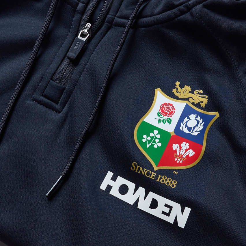 Sweat À Capuche Rugby ¼ Zip Lions Britanniques Et Irlandais Bleu Marine - Canterbury