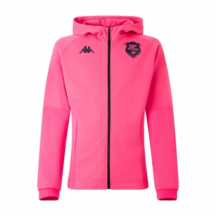 Sweat à Capuche Zippé Rugby Mequo Stade Français Rose 2025/2026 - Kappa