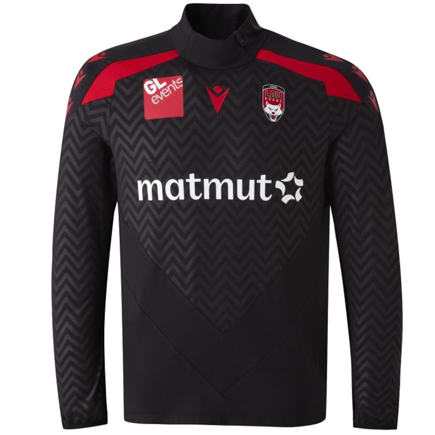 Sweat Rugby 1/4 Zip Entrainement Lyon LOU RUGBY MACRON