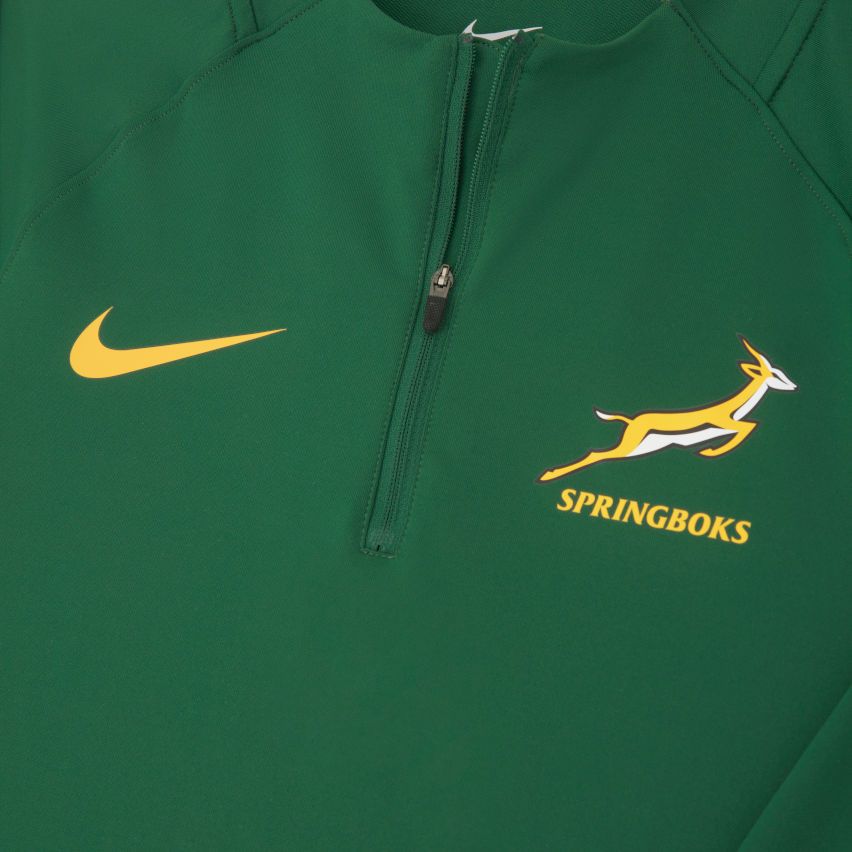 Sweat Rugby ¼ Zip Afrique Du Sud Entrainement 2024/2025 Vert - Nike