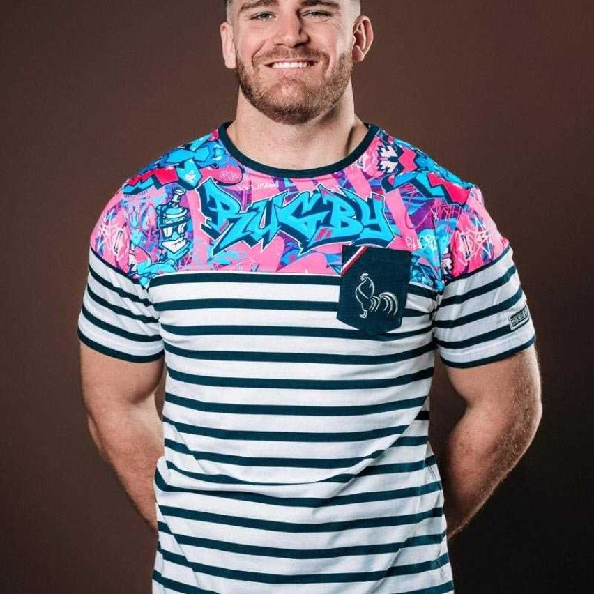 Pink Religion Vetements T-Shirt Marinière Pink Art RELIGION RUGBY