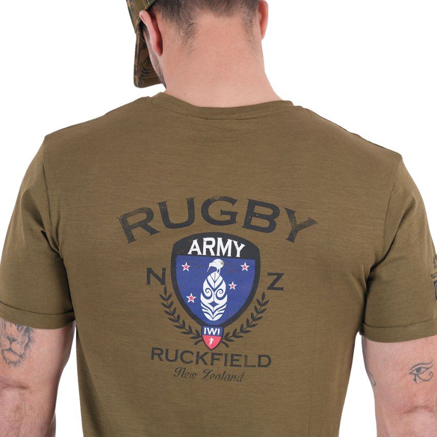T-shirt Rugby New Zealand Army Kaki Bio - Ruckfield