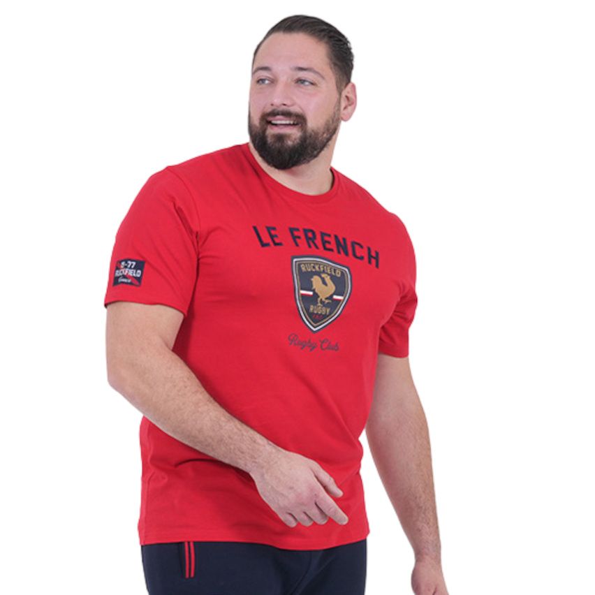 T-Shirt Rugby Le French Rouge Ruckfield