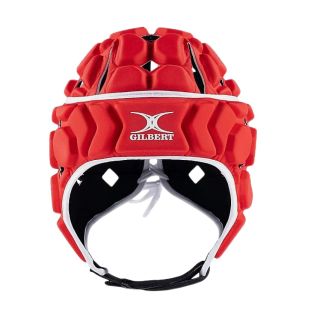 Casque rugby Gilbert Octane rouge blanc adulte protection 3*