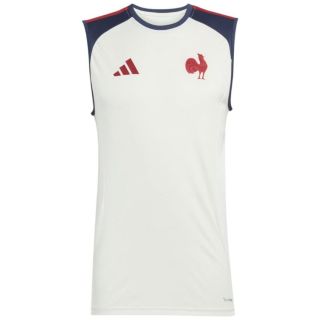 Bardeur rugby Adidas France FFR beige cr&egrave;me femme vue face