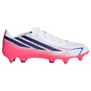 Chaussure rugby adidas F50 Hyperfast League SG blanc violet vue profil