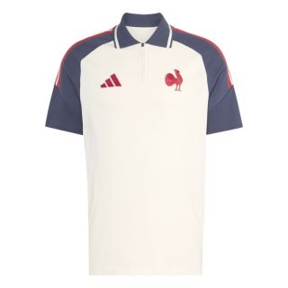 Polo Rugby France Adidas FFR Entra&icirc;nement 2027 Cream White